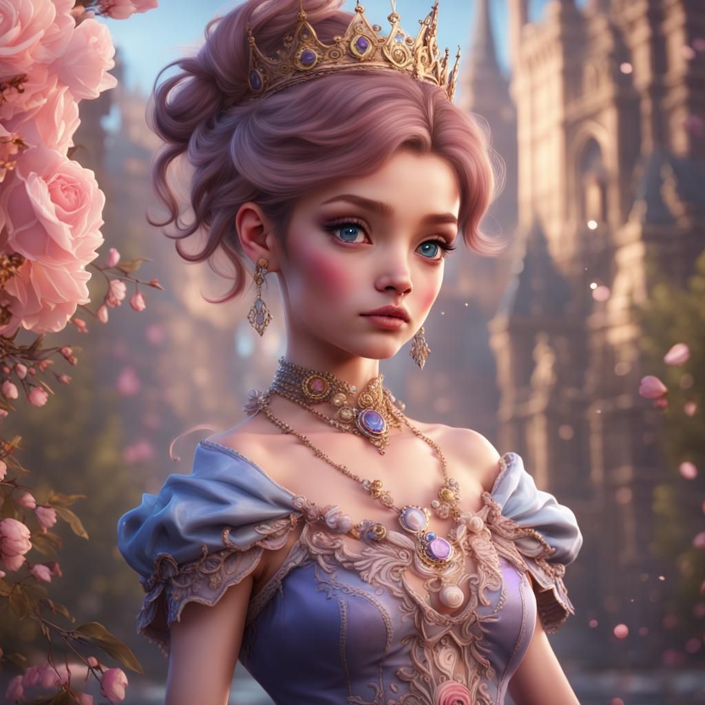 Boy Dressed as Princess: Detailed Fantasy Art