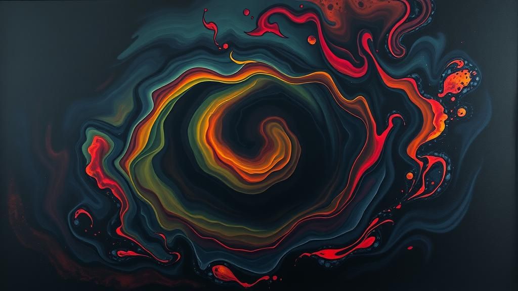 Surreal Dark Vortex as Melting Oil Painting