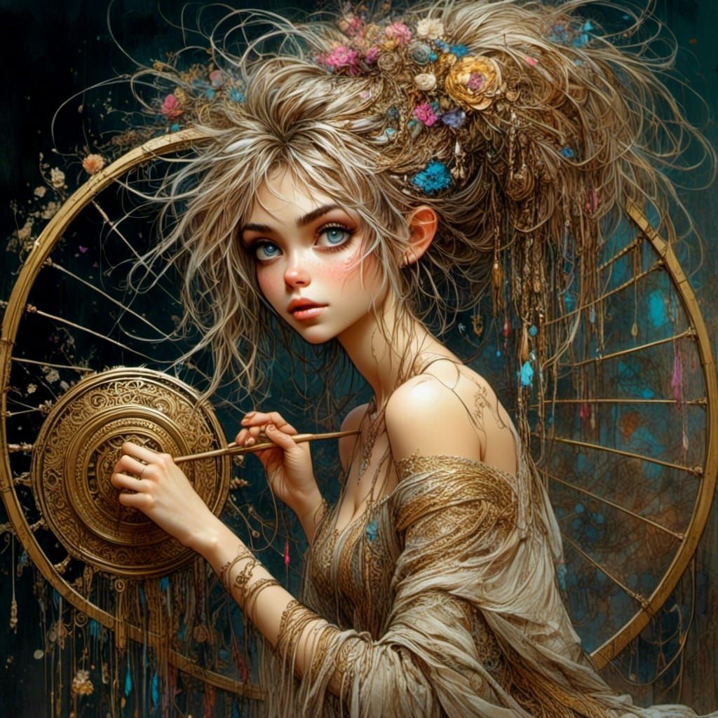 Girl Spins Gold on Magical Wheel