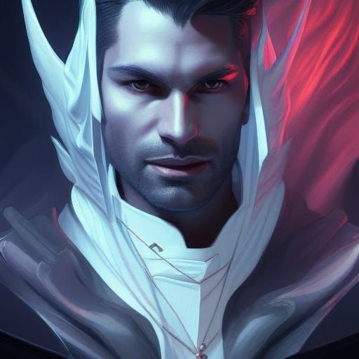 Lucifer Morningstar Portrait in Hyperdetailed Style