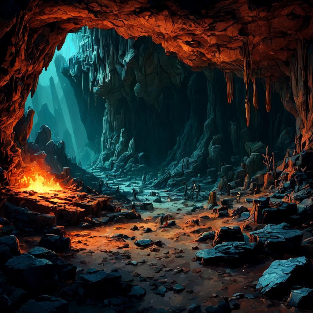 Retrofuturistic Cave Exploration with Fire