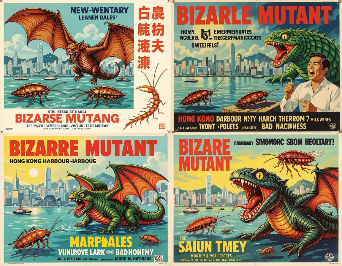 Bizarre Mutant Creature Horror Movie Poster