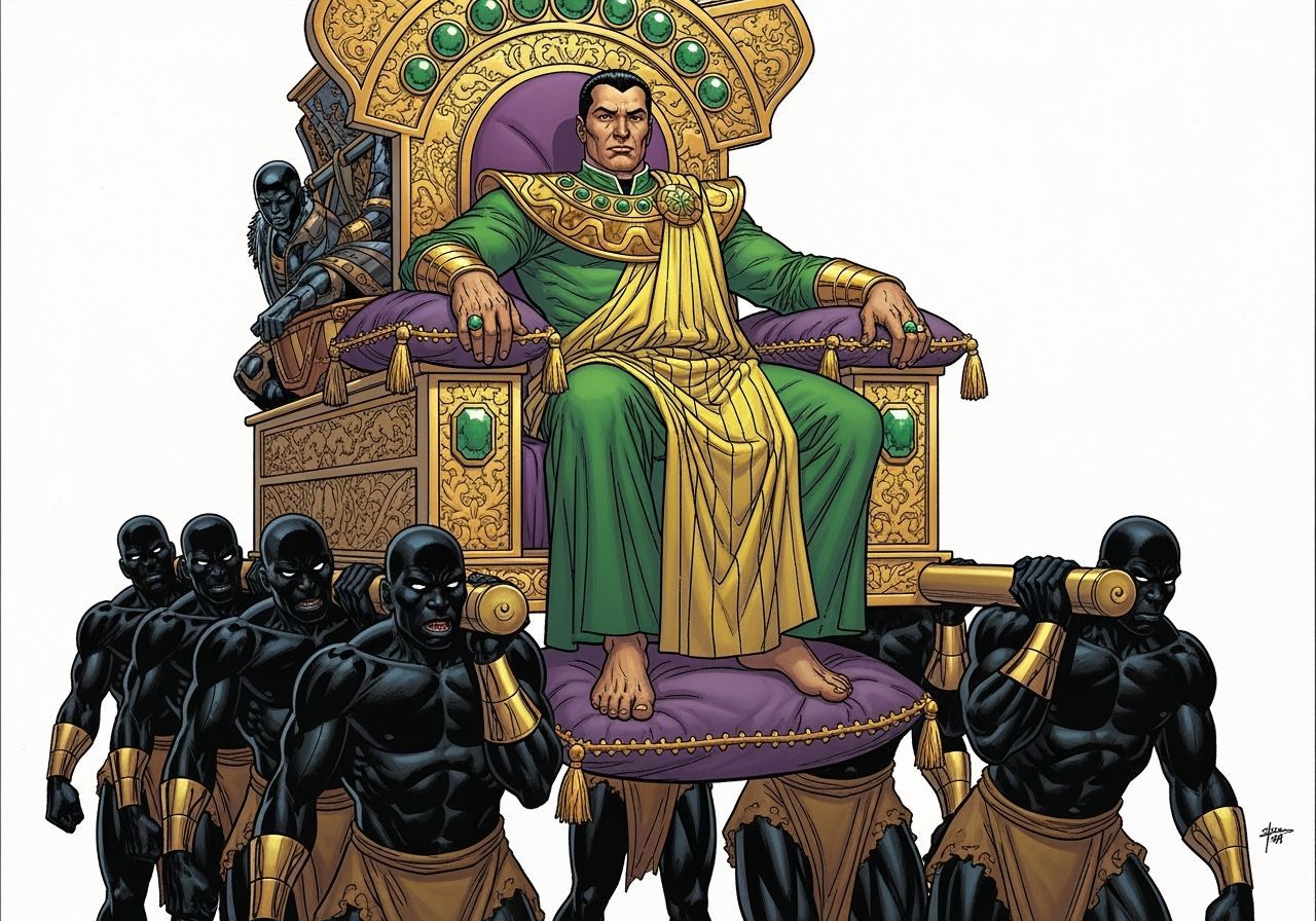The Mandarin on His Litter Throne, Marvel Comics Style
