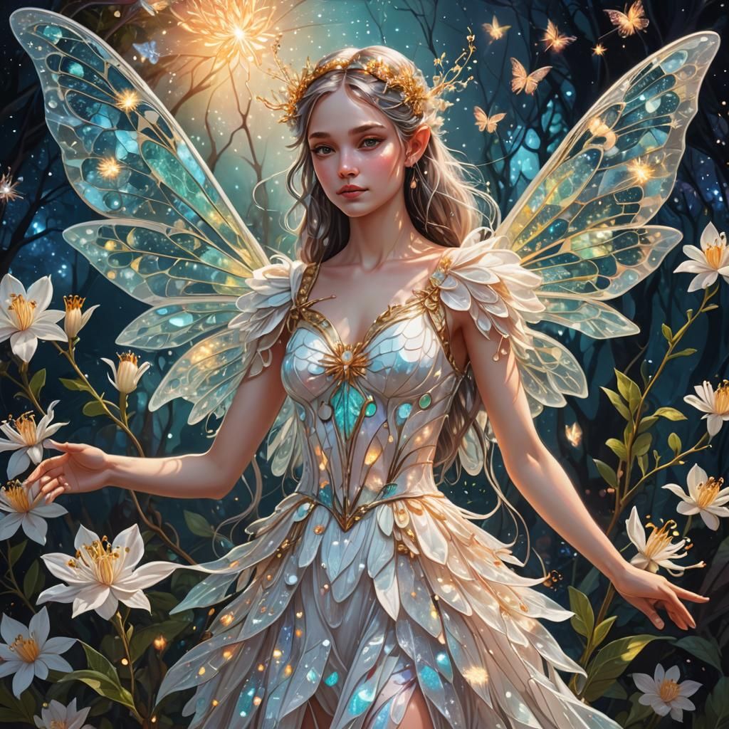 Honeysuckle Fairy in Holographic Astral Style