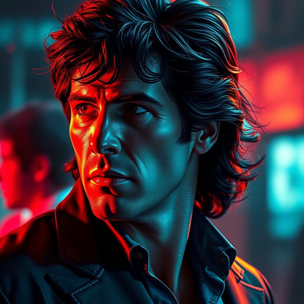 John Travolta in Saturday Night Fever, Cyberpunk Style