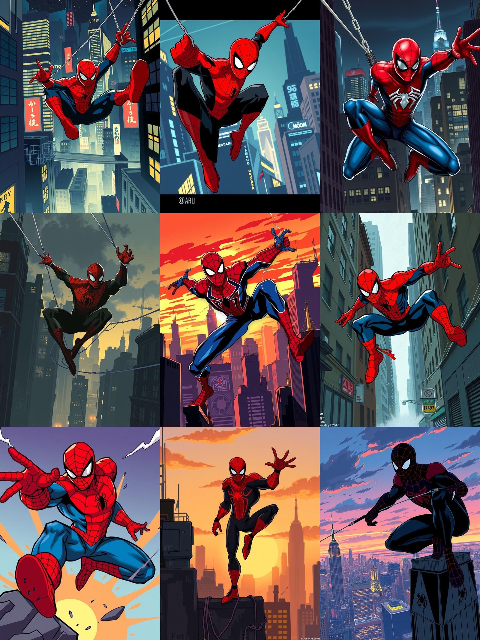 Spider-Man in Animated Action Style
