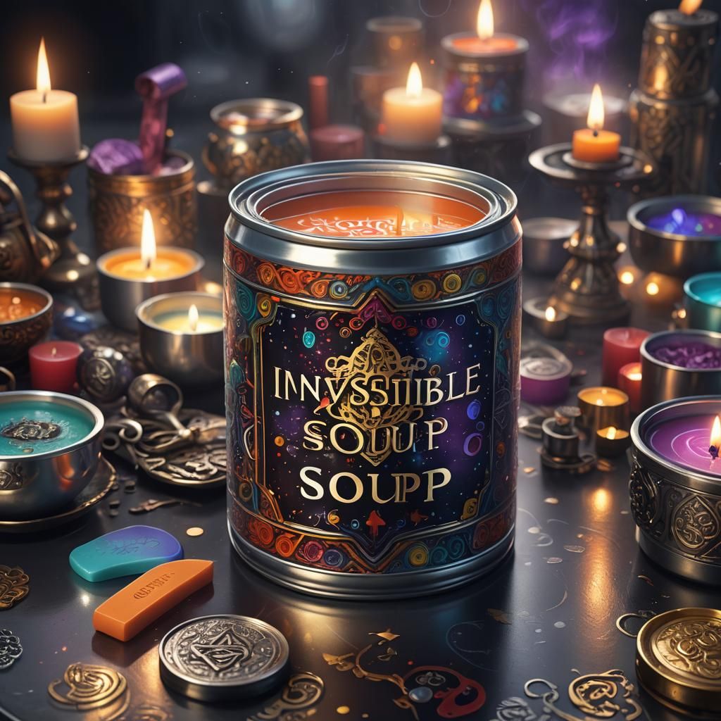 Intricate Metal Can of Invisible Soup: Fantasy Art