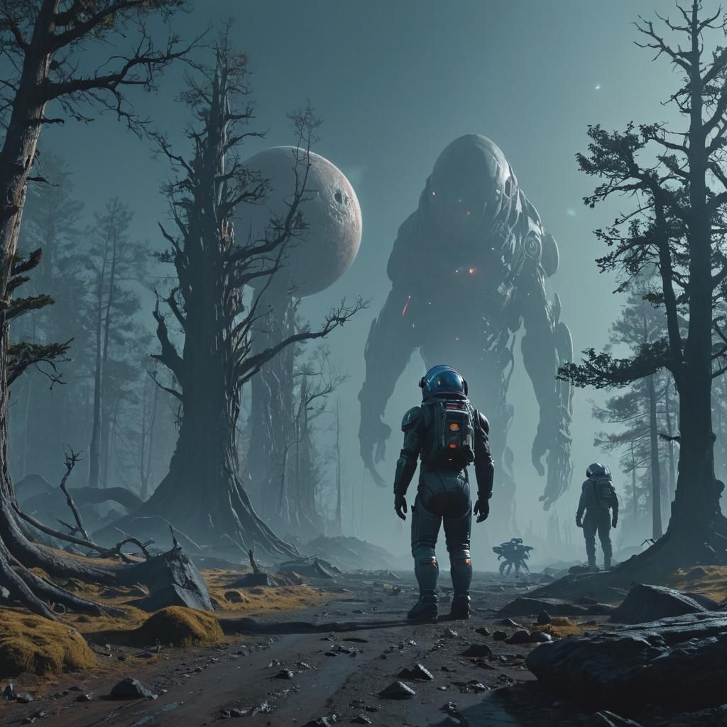 Human Meets Alien: Cinematic Matte Painting