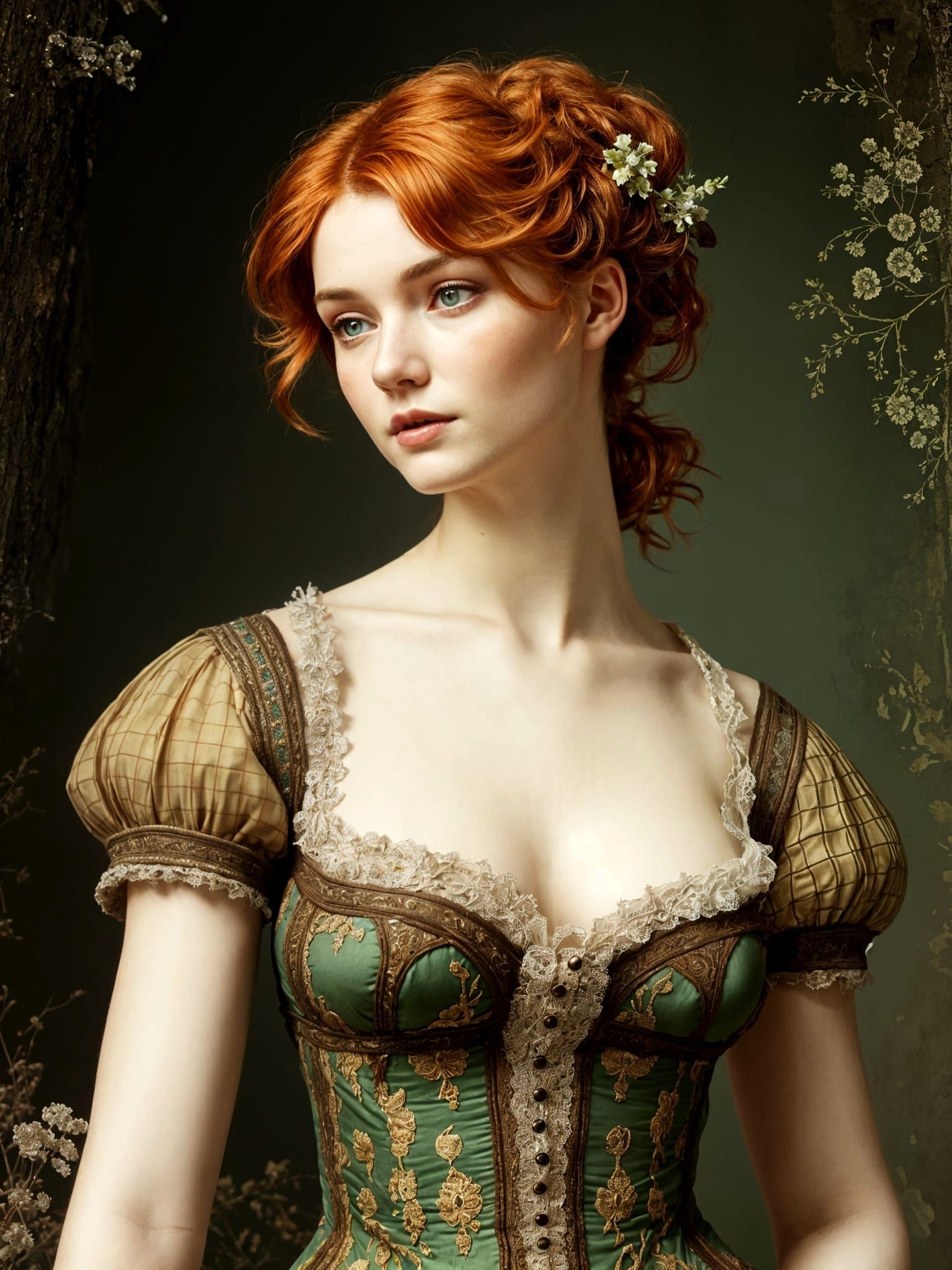 Regency Era Scottish Lady in Elegant Gown