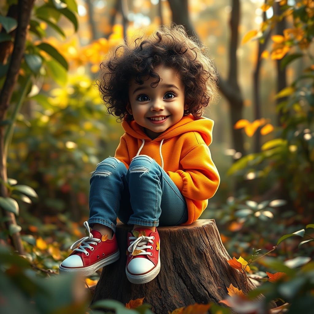 Vibrant Whimsy in a Fantastical Forest