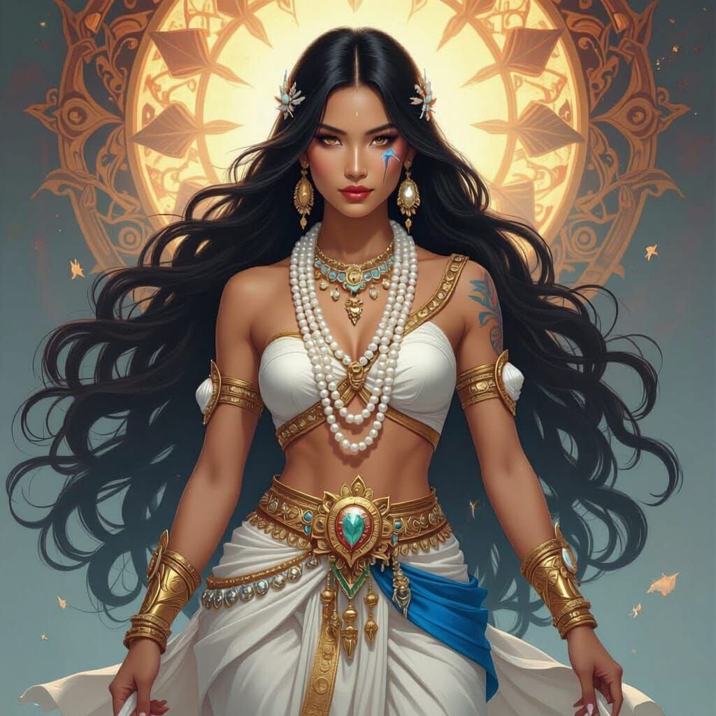 Filipina Goddess of War and Combat with Scarred Eye