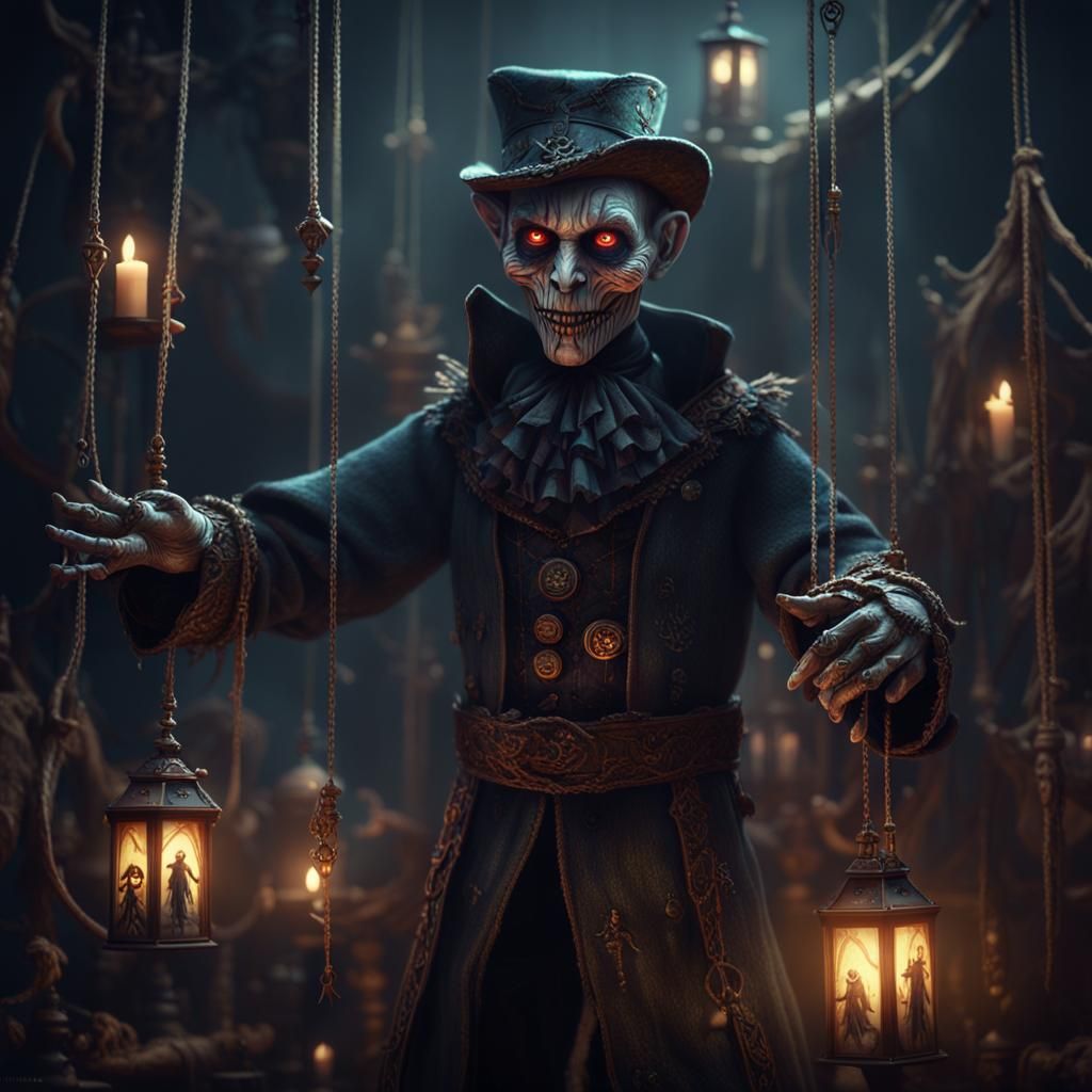 Enchanted Marionettist with Cursed Marionette, Detailed Matt...