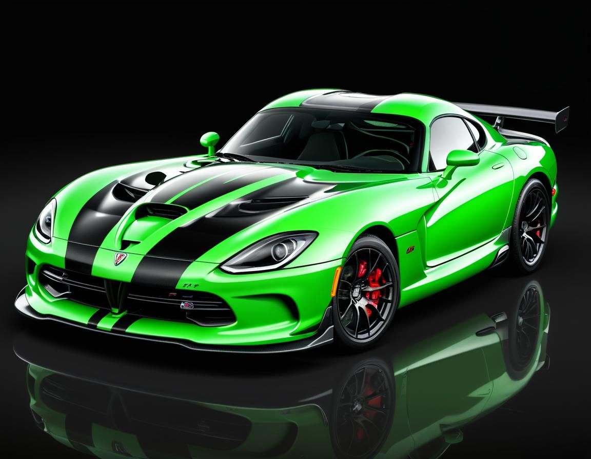 A green Dodge Viper ACR