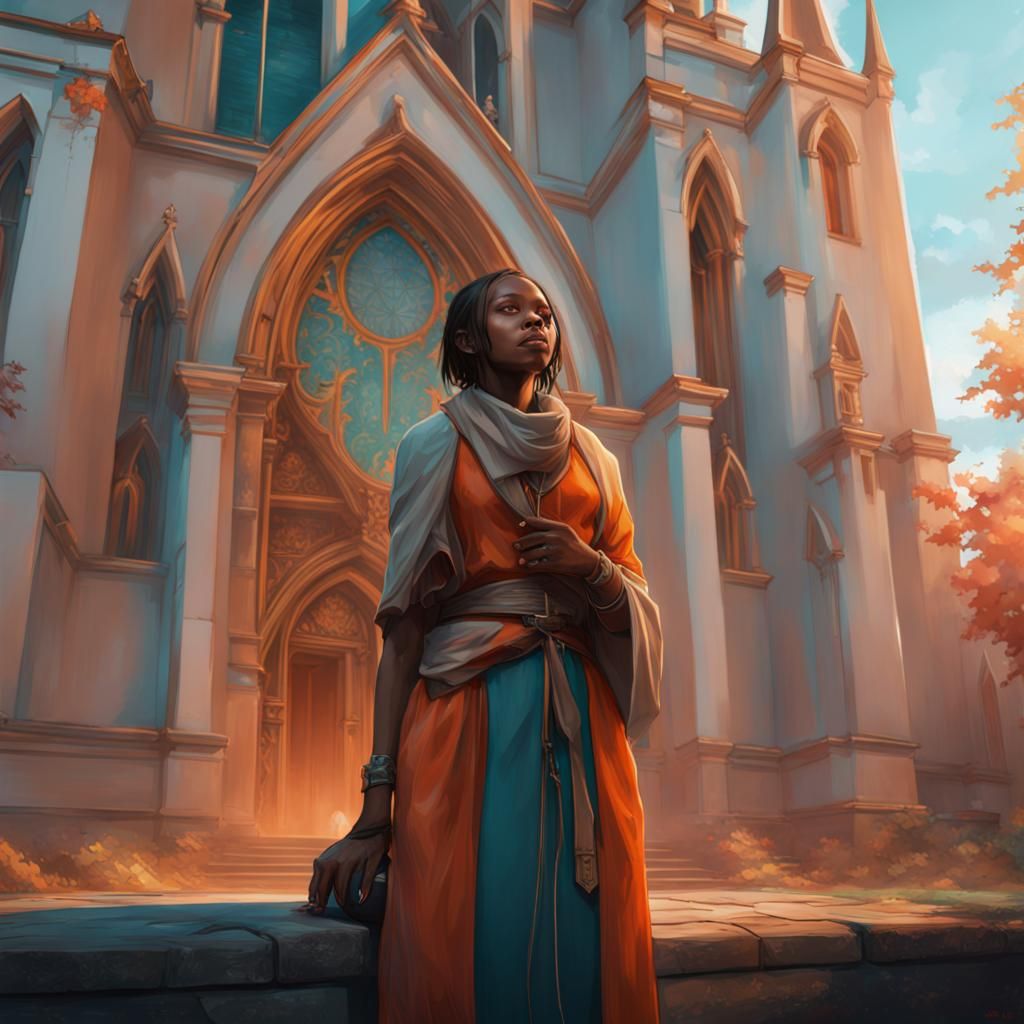 Blind Girl Begging: Hyperdetailed Concept Art