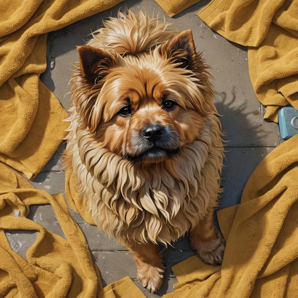 Chow Chow and Yorkshire Terrier Mix Portrait