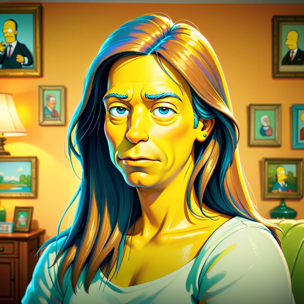 Homer Simpson in Vibrant Oil Painting Style