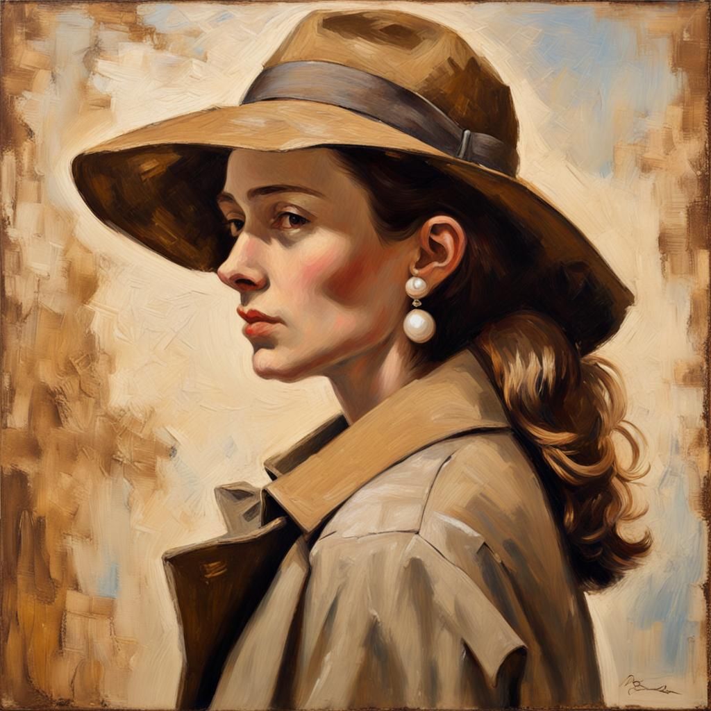 Impressionistic Portrait of Detective with Pearl Earring