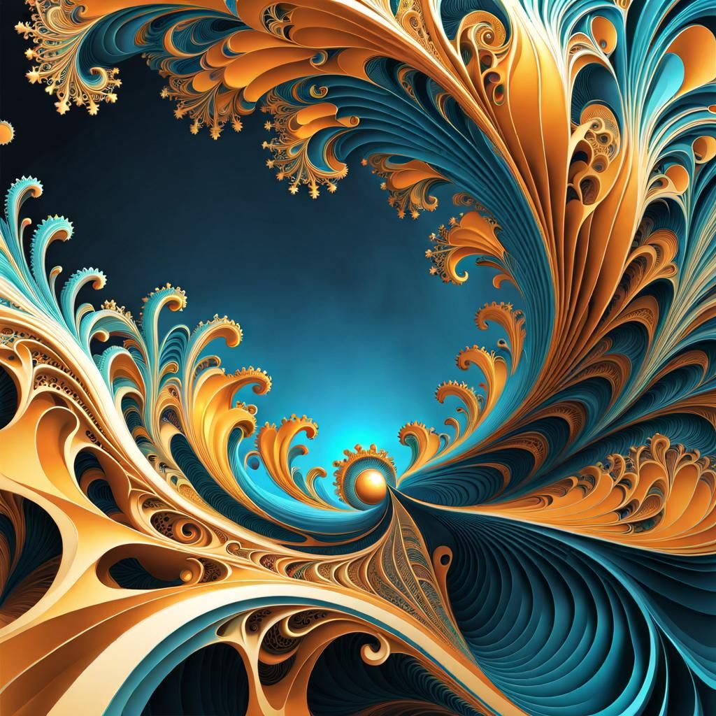 Abstract Fractal Mandelbulb with Zentangle Elements