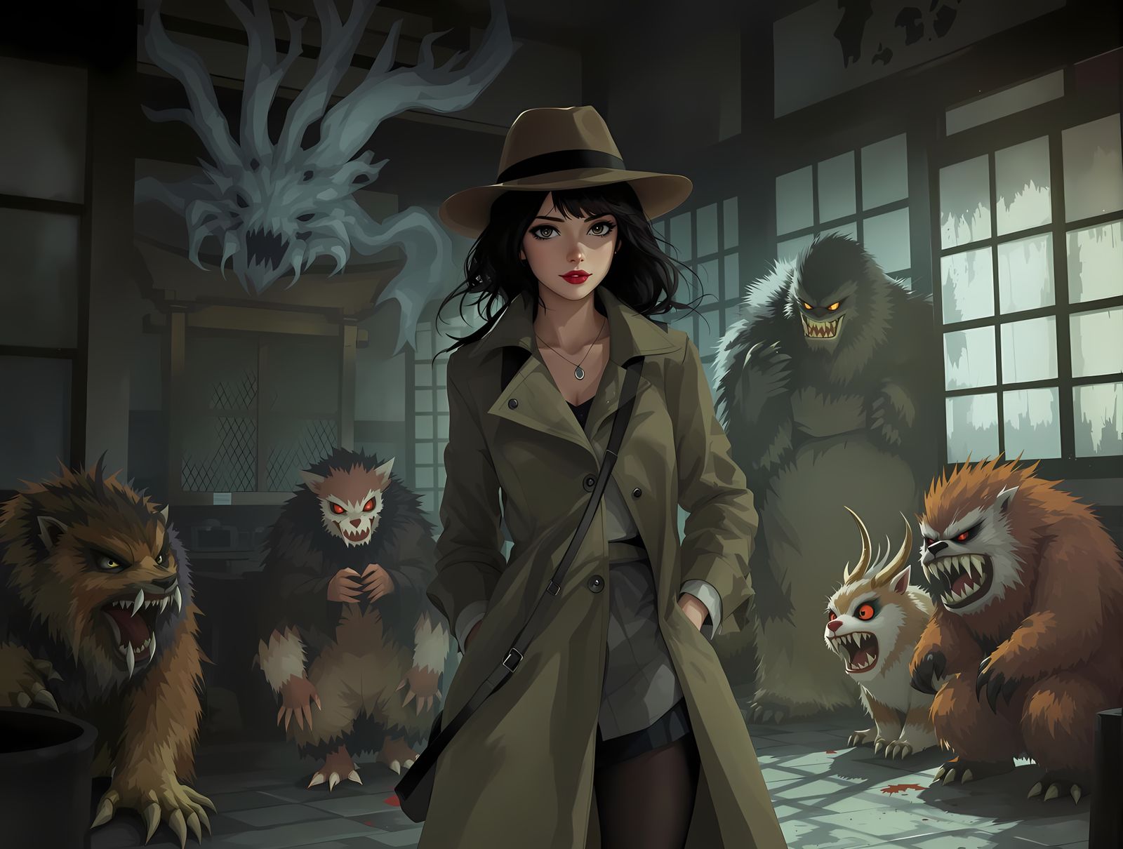 Hard-Boiled Detective Meets Yokai in Traditional Japanese Se...