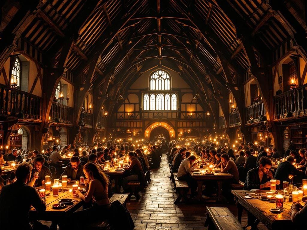 Medieval Great Hall Feast at Magic Hour