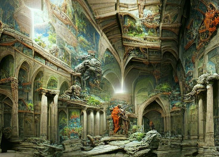 Ruined Halls of Justice: 8K 3D Render