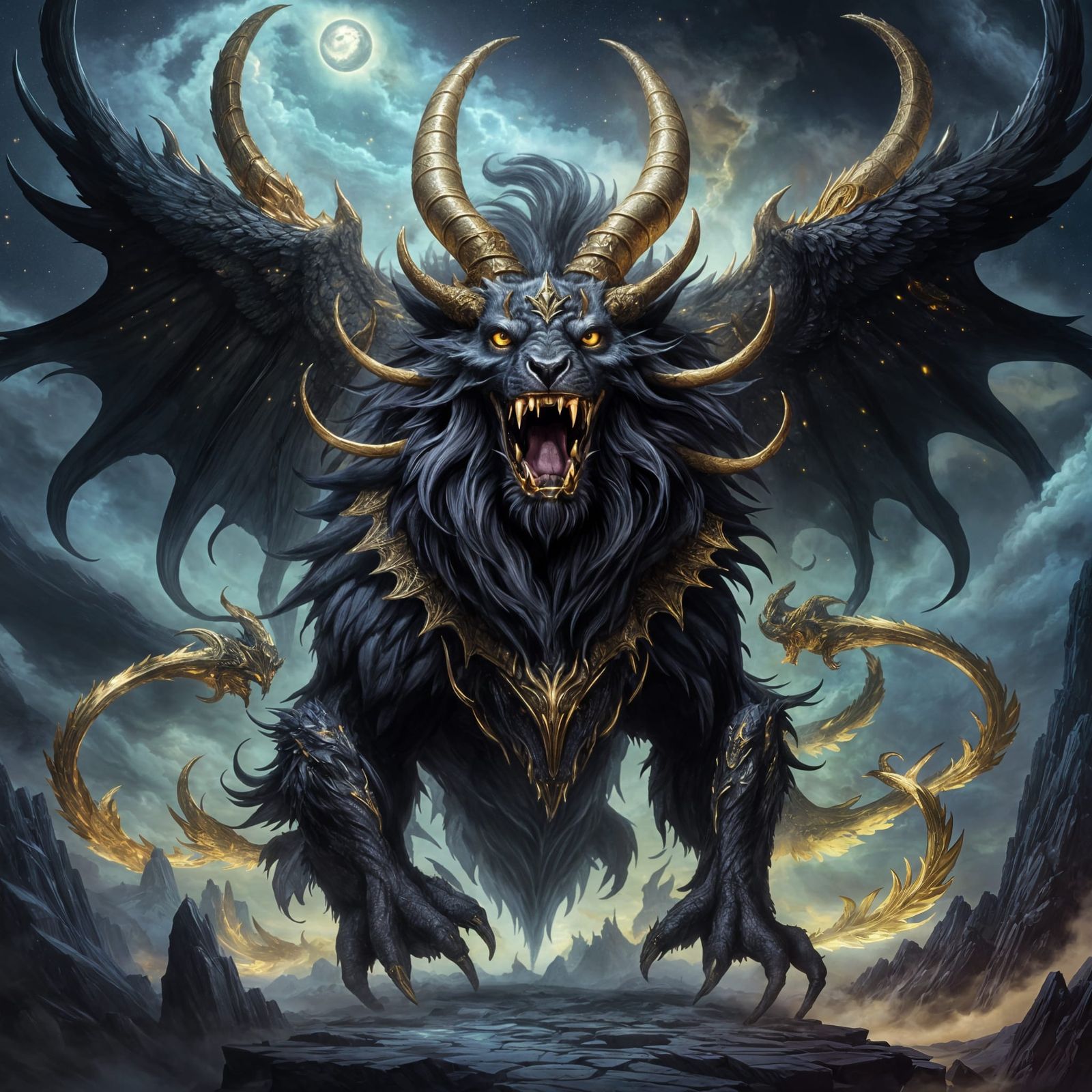 Majestic Liondrake Reigns in Cosmic Splendor