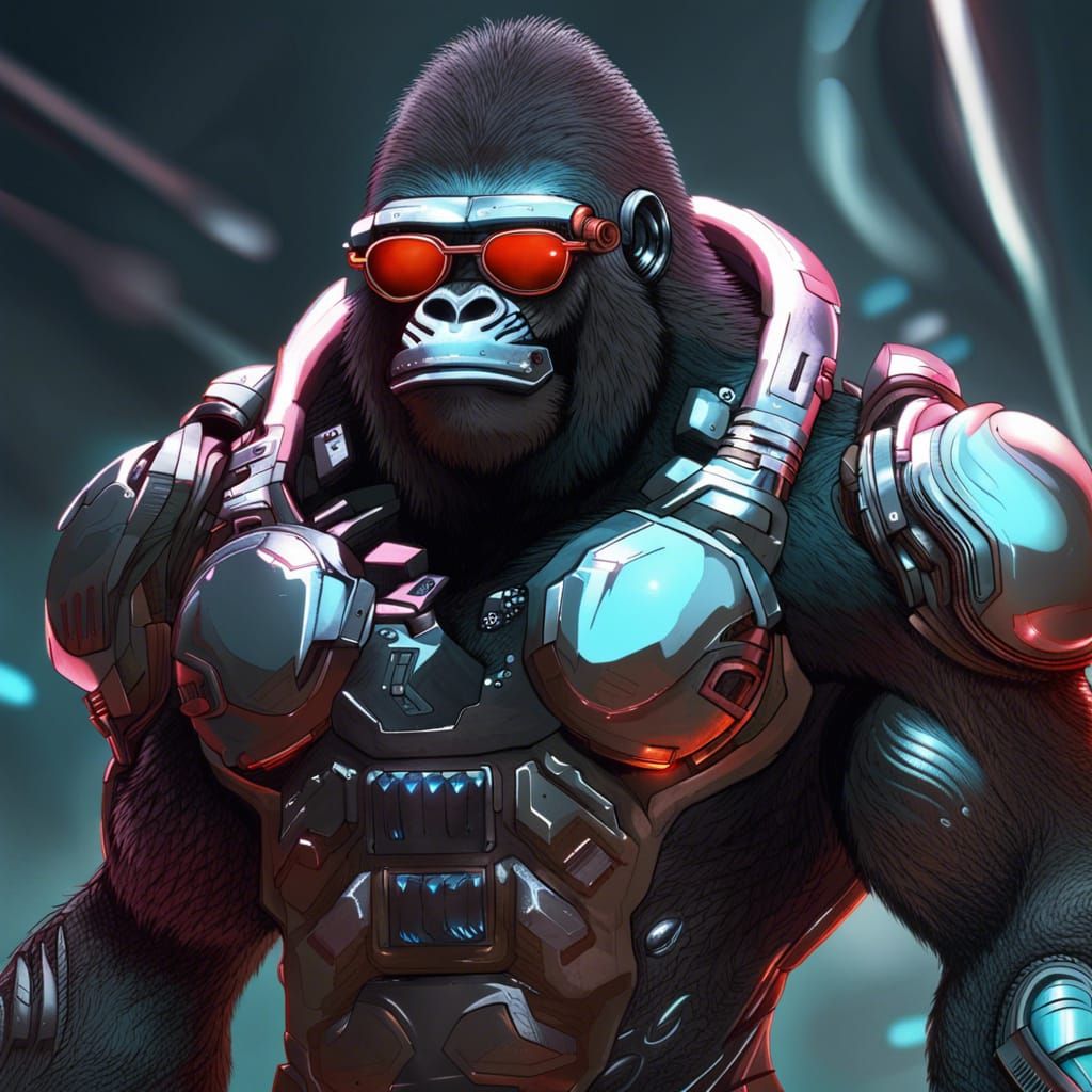 Biopunk Cyborg Gorilla Super Soldier Concept Art