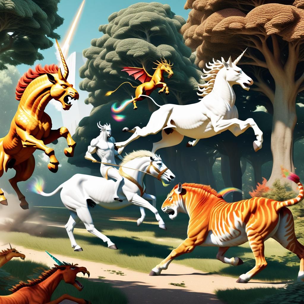 Centaur's Flight from Liger in Enchanted Book Forest