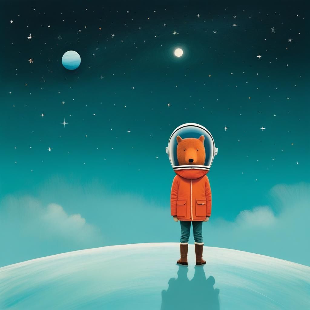 Oliver Jeffers Style Whimsical Illustration