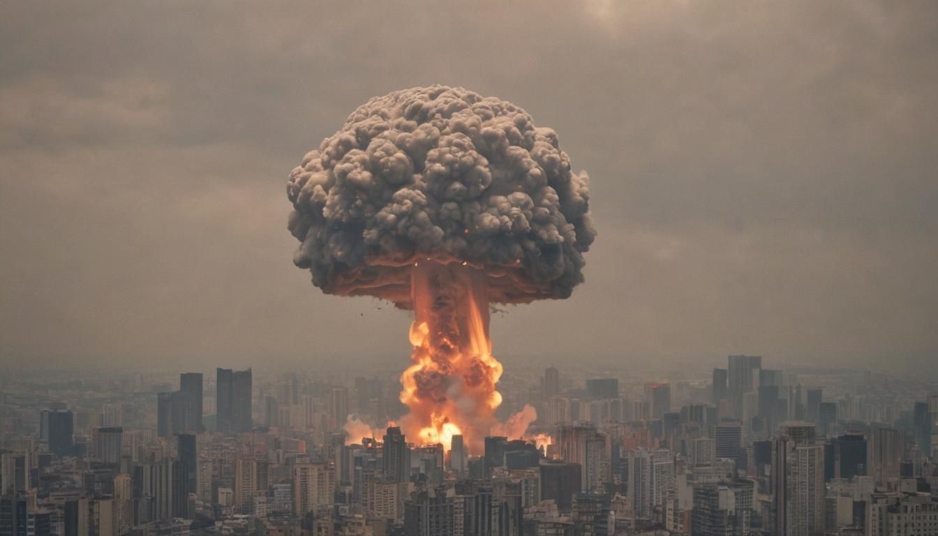 Nuclear Explosion Over Megacity: Professional Photography