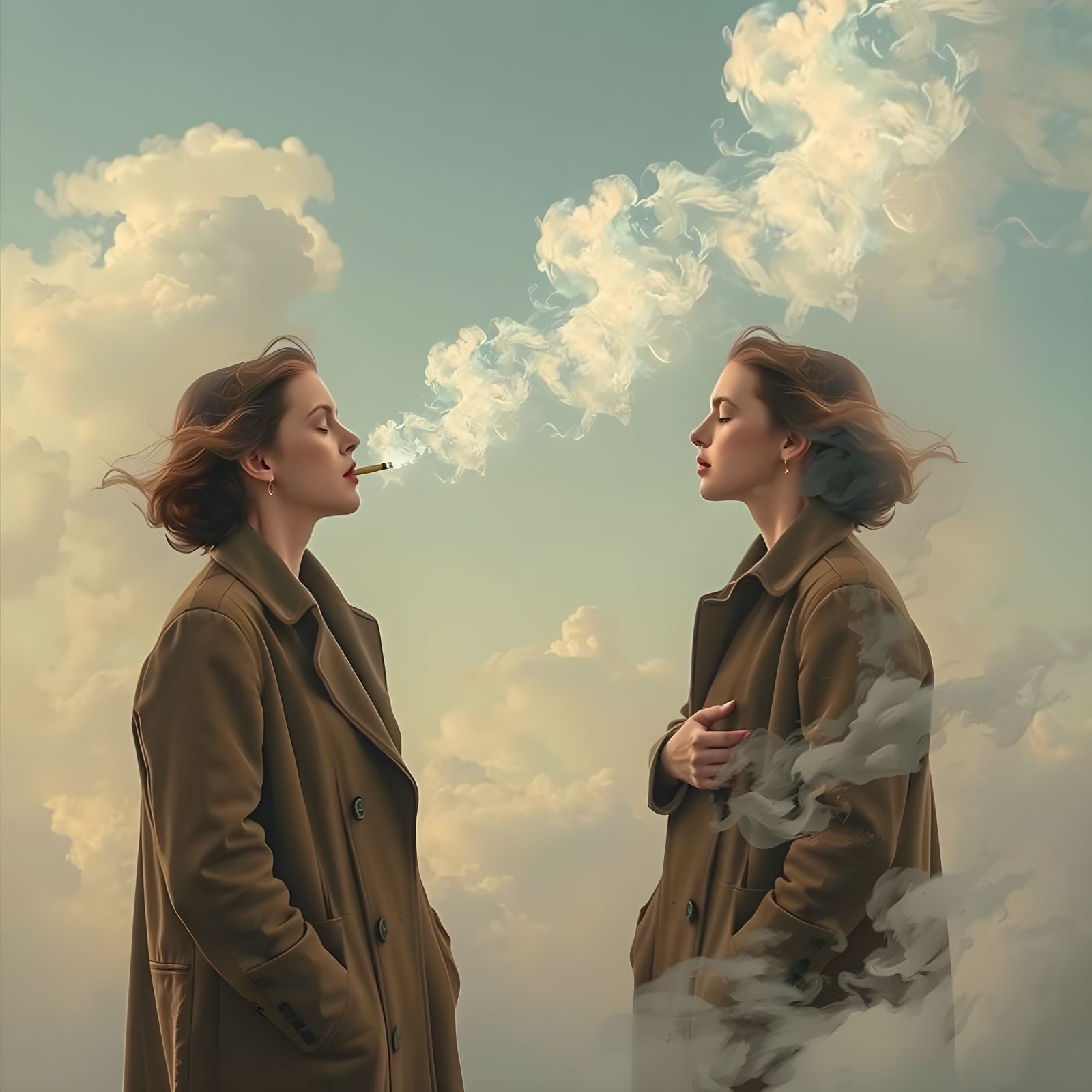 Surreal Smoke Cloud Person Transformation