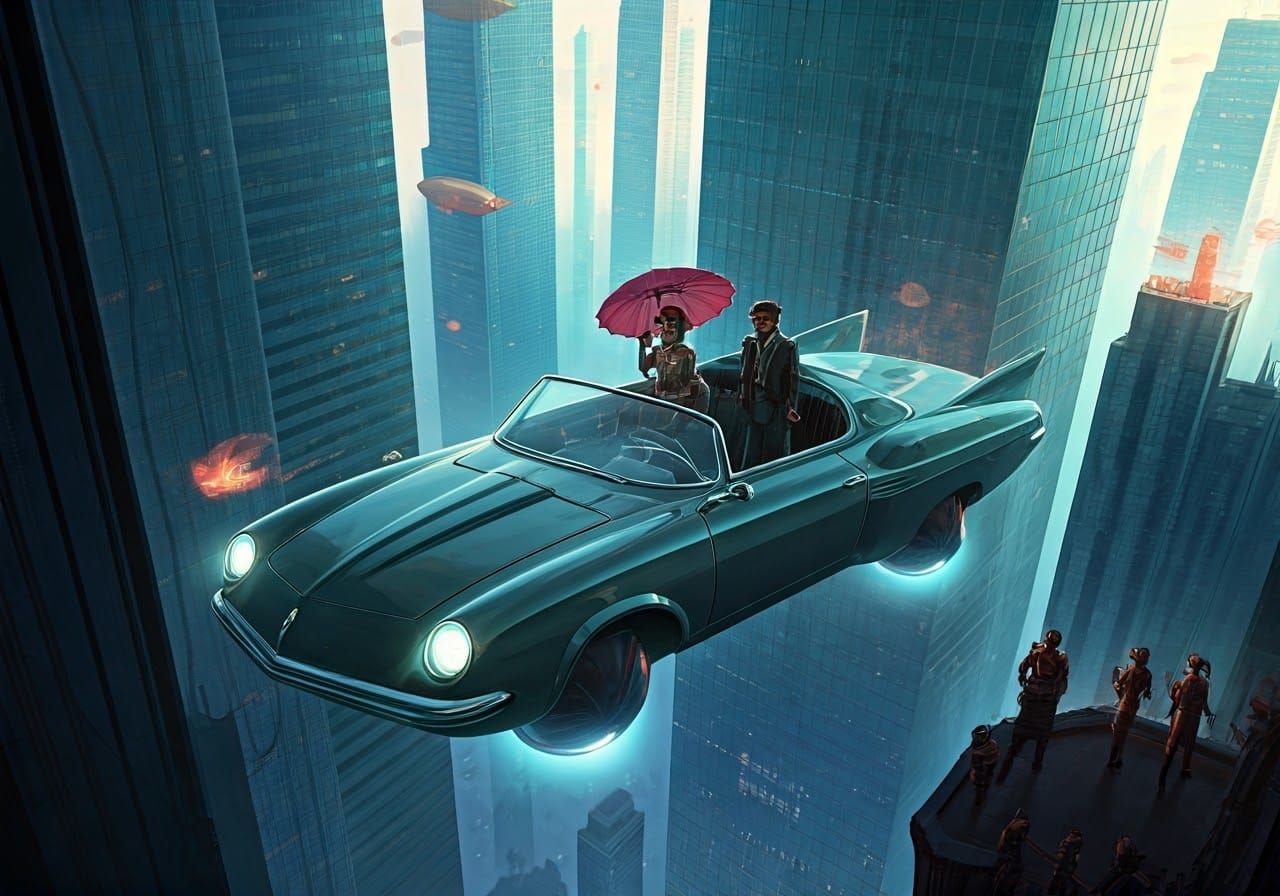 Cyberpunk Metropolis at Dusk