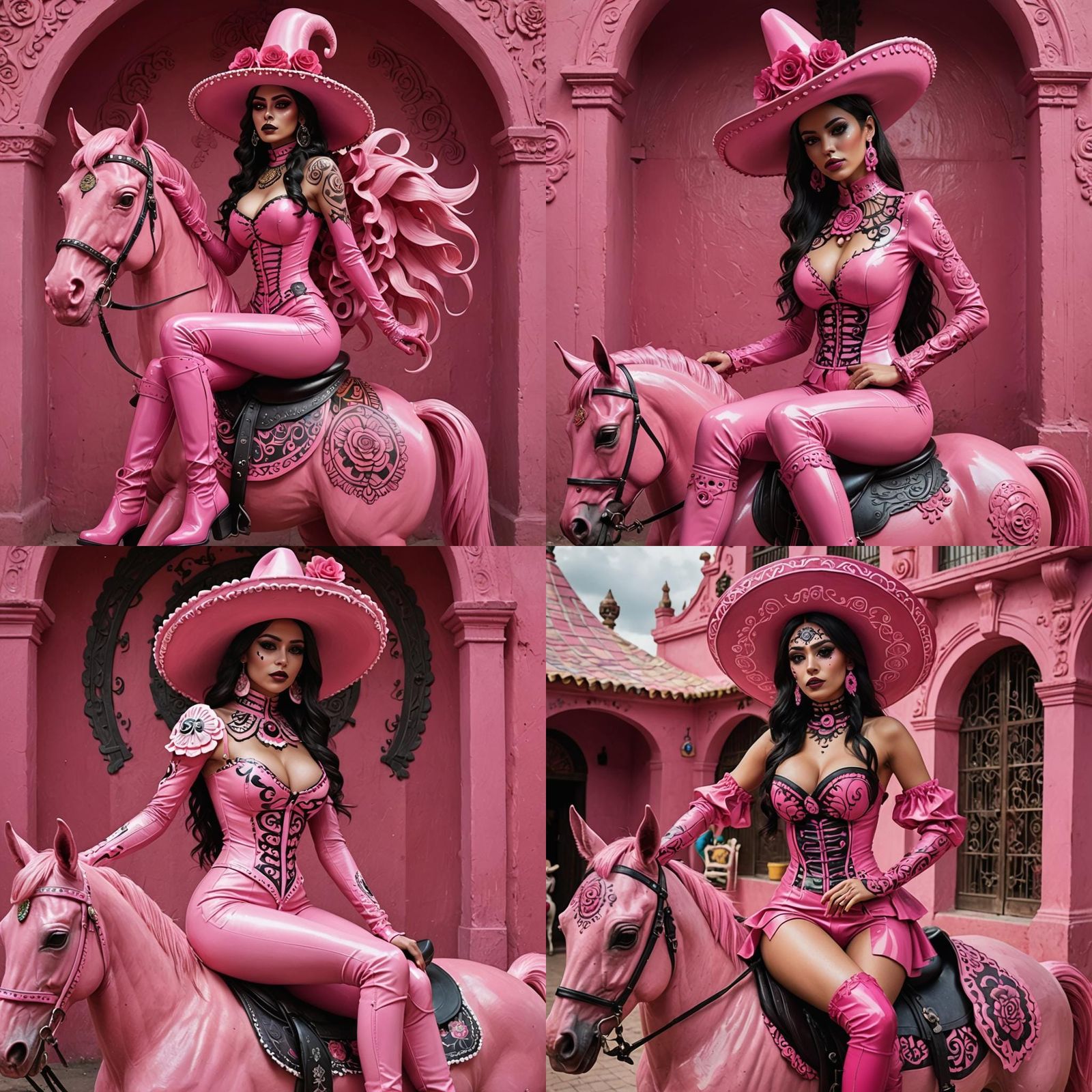 Day of the Dead Fantasy in Pink Latex