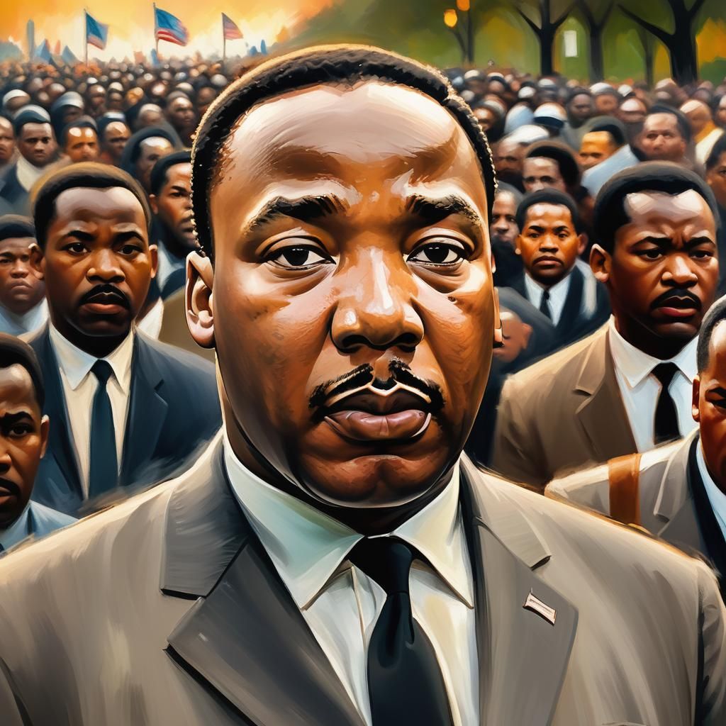 Martin Luther King Jr Portrait in Oil Painting Style