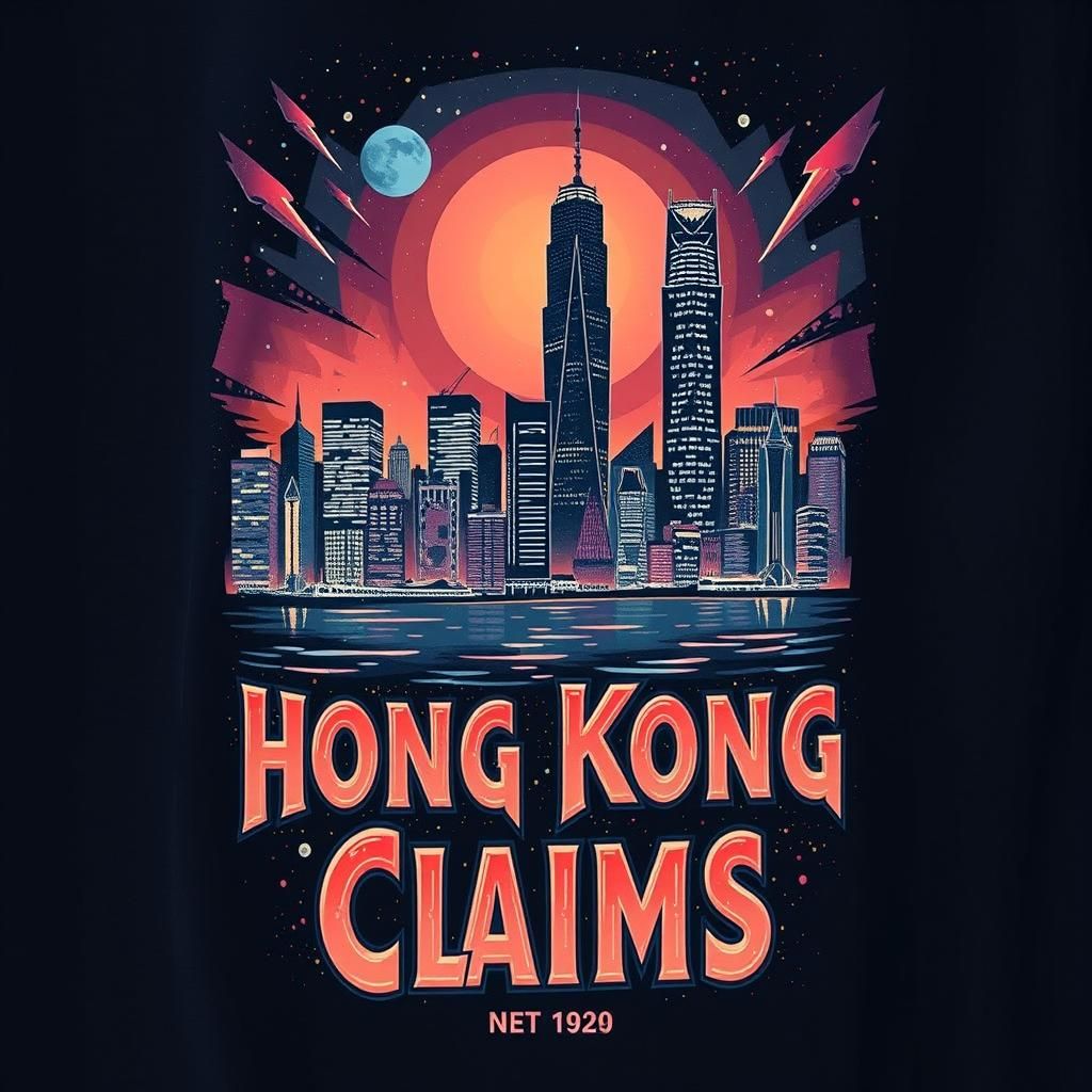 Geometric Fauvism on Black T-Shirt in Art Deco Style