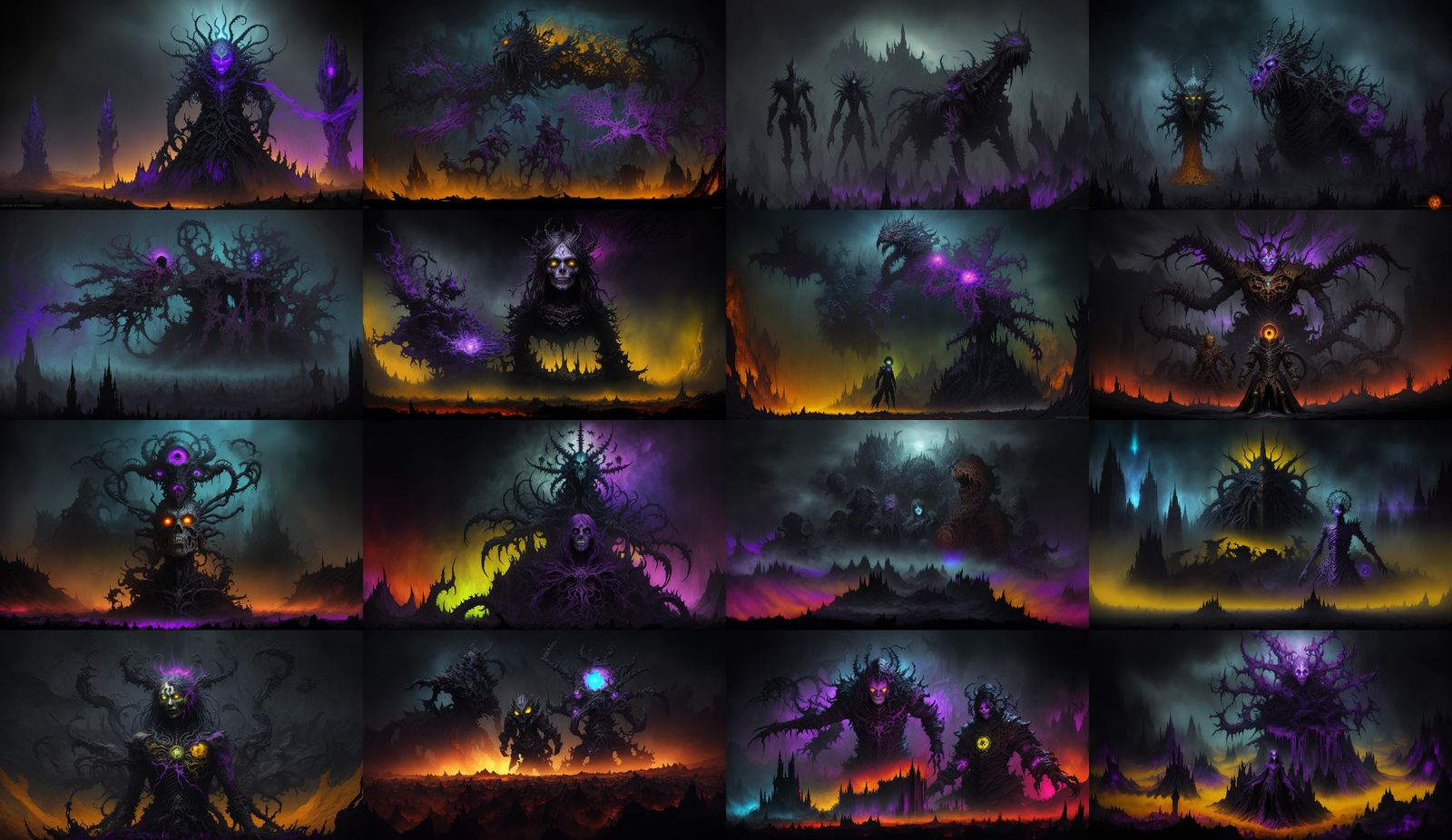 Dark Fantasy Battle in Gothic Chaos