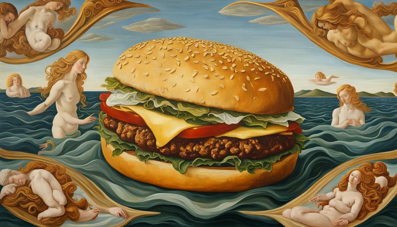 A Renaissance Cheeseburger Goddess Emerges
