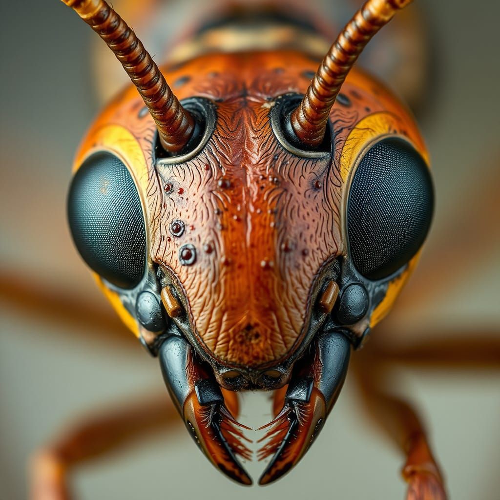 Dieselpunk Macro Portrait of an Ant