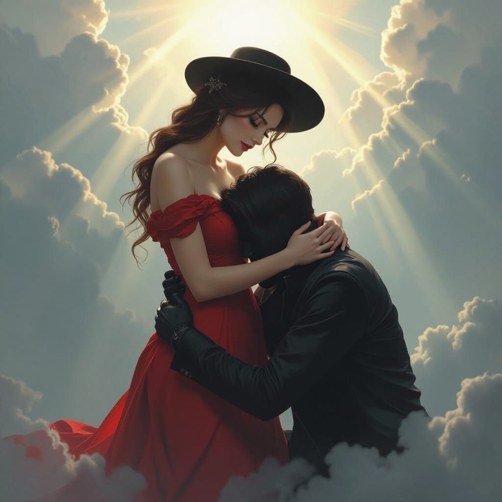 Love vs. Hate: A Divine Struggle in Digital Art