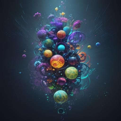 Vibrant Abstract Shapes in 3D Video Game Aesthetic