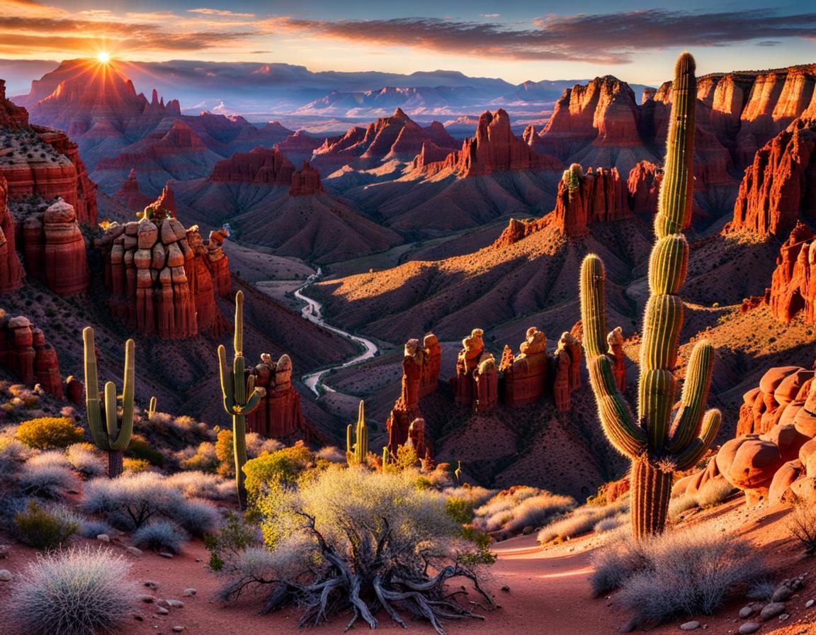 Canyon Vista Sunrise with Red Rock Formations