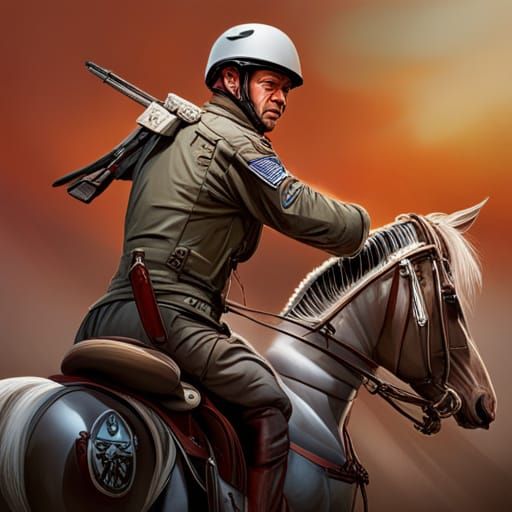 Hyperrealistic Army General Portrait with Dramatic Lighting