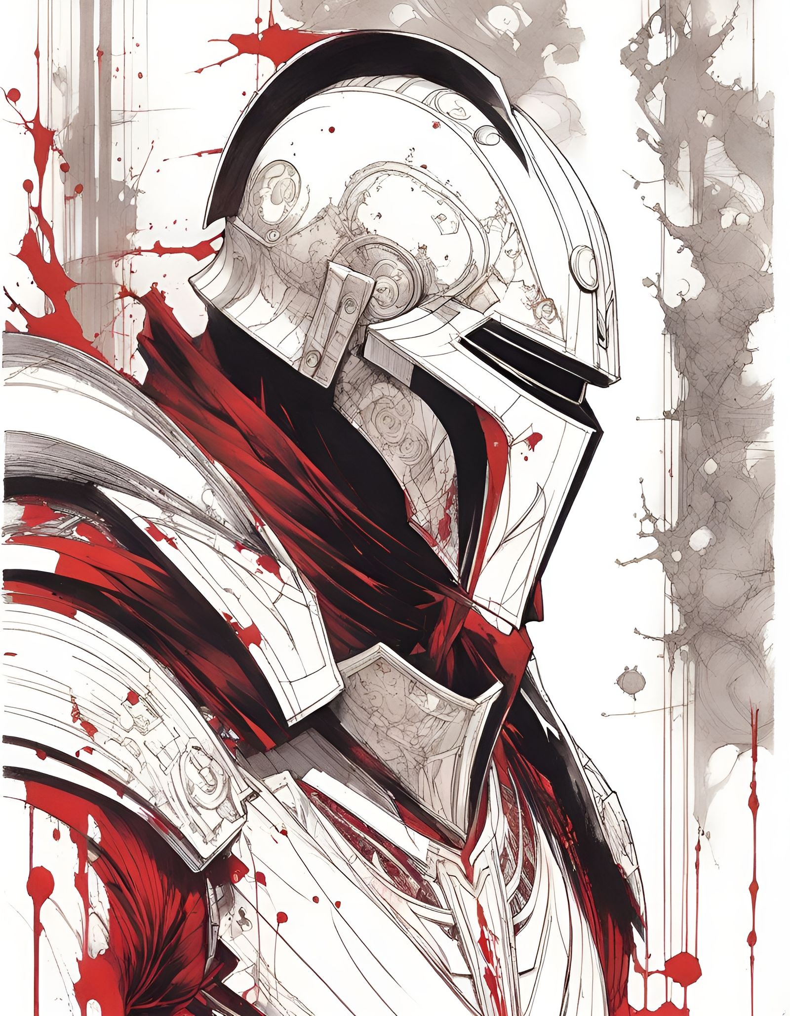 Sinister Knight in Intricate Black Ruby Armor