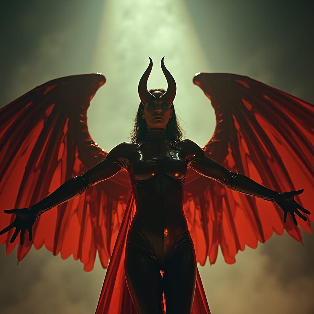 Devil Girl From Mars: Patricia Laffan with Wings