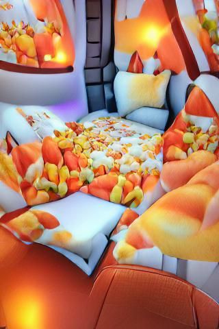Comfortable Candy Corn Colored Space in 8K