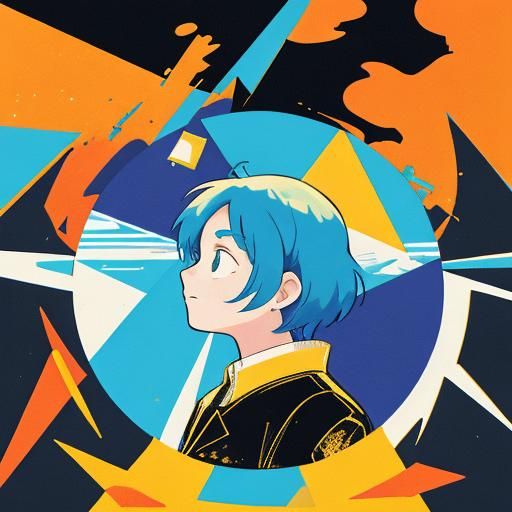 Icarus Profile Bust in Pop Art Style