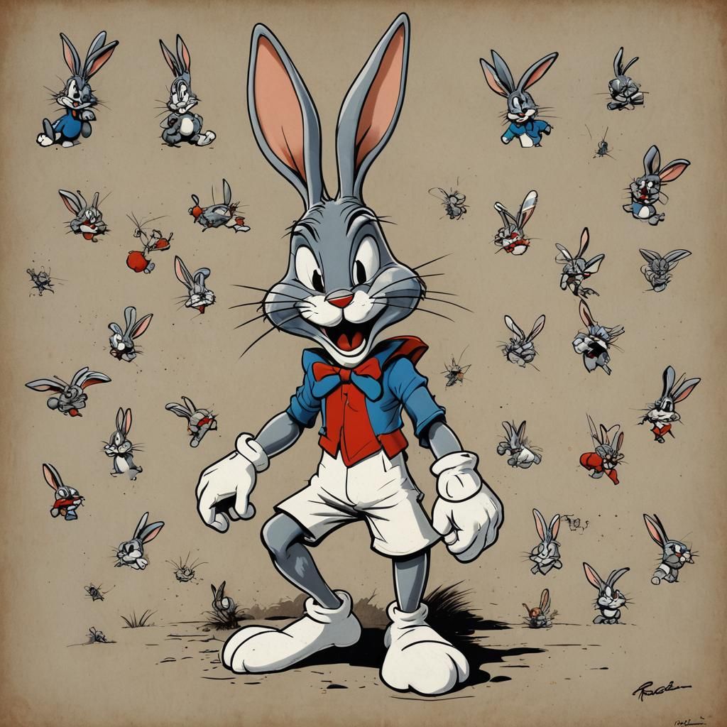 Bugs Bunny in Rene Laloux Style