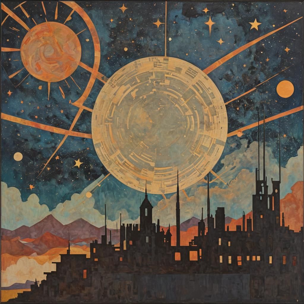 Darkened Sunscape at Dusk with Dimmed Solar Flares