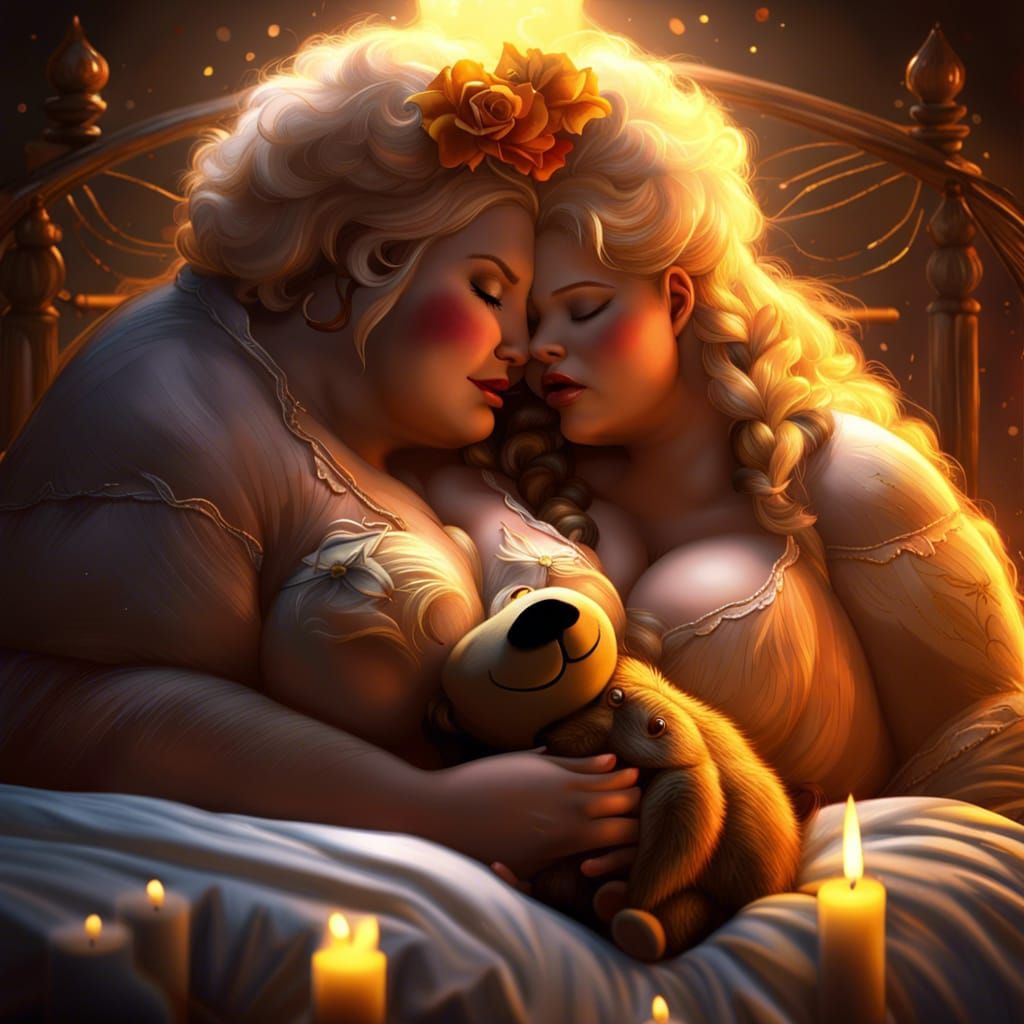 Goddesses Kissing: A Fantastical Art Piece