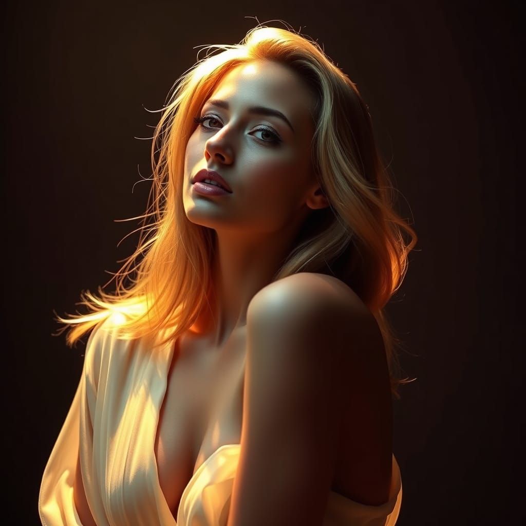 Exotic Dark Skinned Woman in Translucent Attire